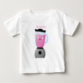 かわいいハッピーフードミキサーの台所用品の漫画 ベビーTシャツ (正面)