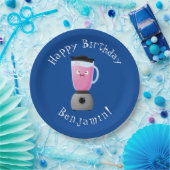 かわいいハッピーフードミキサーの台所用品の漫画 ペーパープレート (パーティー)