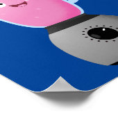 かわいいハッピーフードミキサーの台所用品の漫画 ポスター (角)