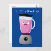 かわいいハッピーフードミキサーの台所用品の漫画 ポストカード (正面/裏面)