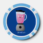 かわいいハッピーフードミキサーの台所用品の漫画 ポーカーチップ (裏面)