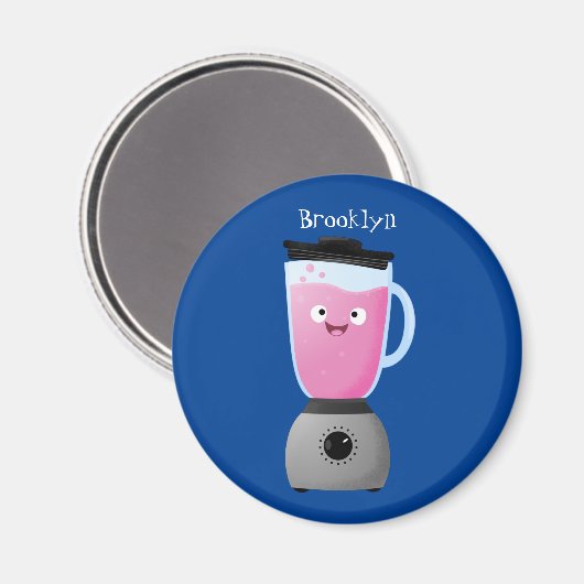 かわいいハッピーフードミキサーの台所用品の漫画 マグネット (正面/裏面)