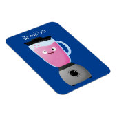 かわいいハッピーフードミキサーの台所用品の漫画 マグネット (右側)