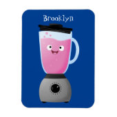 かわいいハッピーフードミキサーの台所用品の漫画 マグネット (縦)