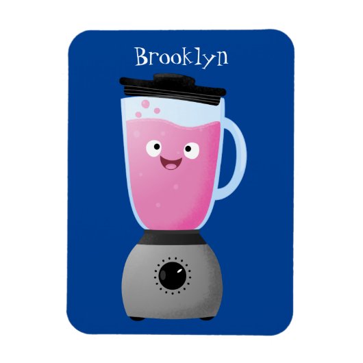 かわいいハッピーフードミキサーの台所用品の漫画 マグネット (縦)