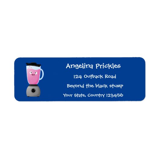 かわいいハッピーフードミキサーの台所用品の漫画 ラベル (正面)