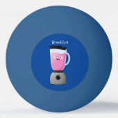 かわいいハッピーフードミキサーの台所用品の漫画 卓球ボール (裏面)