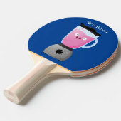 かわいいハッピーフードミキサーの台所用品の漫画 卓球ラケット (正面アングル)