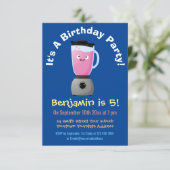 かわいいハッピーフードミキサーの台所用品の漫画 招待状 (スタンド正面)