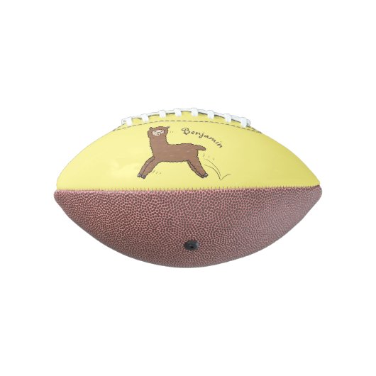 かわいいハッピーブラウンアルパカ漫画 アメリカンフットボール (回転270)