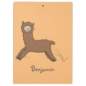 かわいいハッピーブラウンアルパカ漫画 クリップボード (裏面)