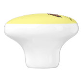 かわいいハッピーブラウンアルパカ漫画 セラミックノブ (側面)