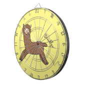 かわいいハッピーブラウンアルパカ漫画 ダーツボード (正面右)