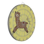 かわいいハッピーブラウンアルパカ漫画 ダーツボード (正面左)