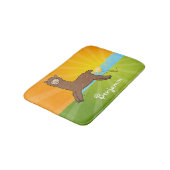 かわいいハッピーブラウンアルパカ漫画 バスマット (アングル)