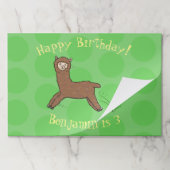 かわいいハッピーブラウンアルパカ漫画 ペーパーパッド (折り畳み)