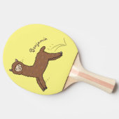 かわいいハッピーブラウンアルパカ漫画 卓球ラケット (横)