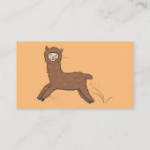 かわいいハッピーブラウンアルパカ漫画 名刺 (裏面)