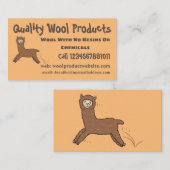 かわいいハッピーブラウンアルパカ漫画 名刺 (正面/裏面)