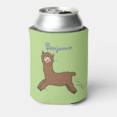 かわいいハッピーブラウンアルパカ漫画 缶クーラー (缶裏面)