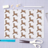 かわいいハッピーブラウンアルパカ漫画 薄葉紙 (クラフト)