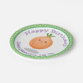 かわいいハッピーブラウンオニオンカートゥーンイラストレーション ペーパープレート (アングル)