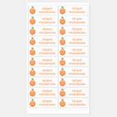 かわいいハッピーブラウンオニオングリーンの漫画パーソナライズされた ラベル (シート)