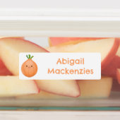 かわいいハッピーブラウンオニオングリーンの漫画パーソナライズされた ラベル (貼付)