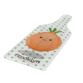 かわいいハッピーブラウンオニオングリーン漫画イラストレーション カッティングボード (角)