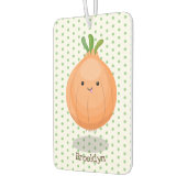 かわいいハッピーブラウンオニオングリーン漫画イラストレーション カーエアーフレッシュナー (左)