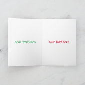 かわいいハッピーブラウンオニオングリーン漫画イラストレーション カード (内部)