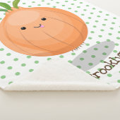 かわいいハッピーブラウンオニオングリーン漫画イラストレーション シェルパブランケット (3/4)