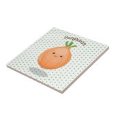 かわいいハッピーブラウンオニオングリーン漫画イラストレーション タイル (側面)