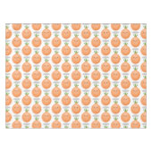 かわいいハッピーブラウンオニオングリーン漫画イラストレーション テーブルクロス (正面(横))