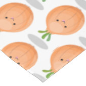 かわいいハッピーブラウンオニオングリーン漫画イラストレーション テーブルクロス (アングル)