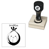 かわいいハッピーブラウンオニオングリーン漫画イラストレーション ラバースタンプ (押印)