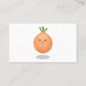 かわいいハッピーブラウンオニオングリーン漫画イラストレーション 名刺 (裏面)