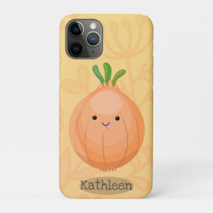 かわいいハッピーブラウンオニオングリーン漫画イラストレーション iPhone 11 PROケース