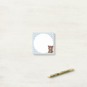 かわいいハッピーブラウンテディベア ポストイット (デスク上)