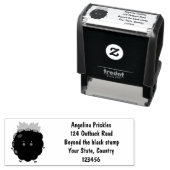 かわいいハッピーブラックベリーパープル漫画イラストレーション セルフインキングスタンプ (インサイチュ)