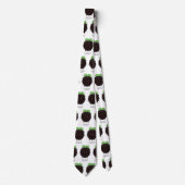 かわいいハッピーブラックベリーパープル漫画イラストレーション ネクタイ (正面)