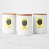 かわいいハッピーブラックベリーパープル漫画イラストレーション フードラベル (ボトル)