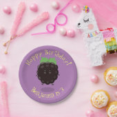 かわいいハッピーブラックベリーパープル漫画イラストレーション ペーパープレート (パーティー)