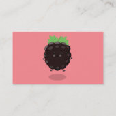 かわいいハッピーブラックベリーパープル漫画イラストレーション 名刺 (裏面)