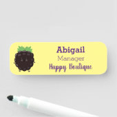 かわいいハッピーブラックベリーパープル漫画イラストレーション 名札 (インサイチュ)