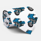 かわいいハッピーブルーのモーターサイクルアニメ ネクタイ (ロール)