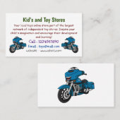 かわいいハッピーブルーのモーターサイクルアニメ 名刺 (正面/裏面)