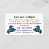 かわいいハッピーブルーのモーターサイクルアニメ 名刺 (正面)