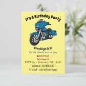 かわいいハッピーブルーのモーターサイクルアニメ 招待状 (スタンド正面)