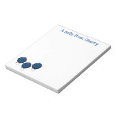 かわいいハッピーブルーベリー漫画イラストレーション ノートパッド (回転)